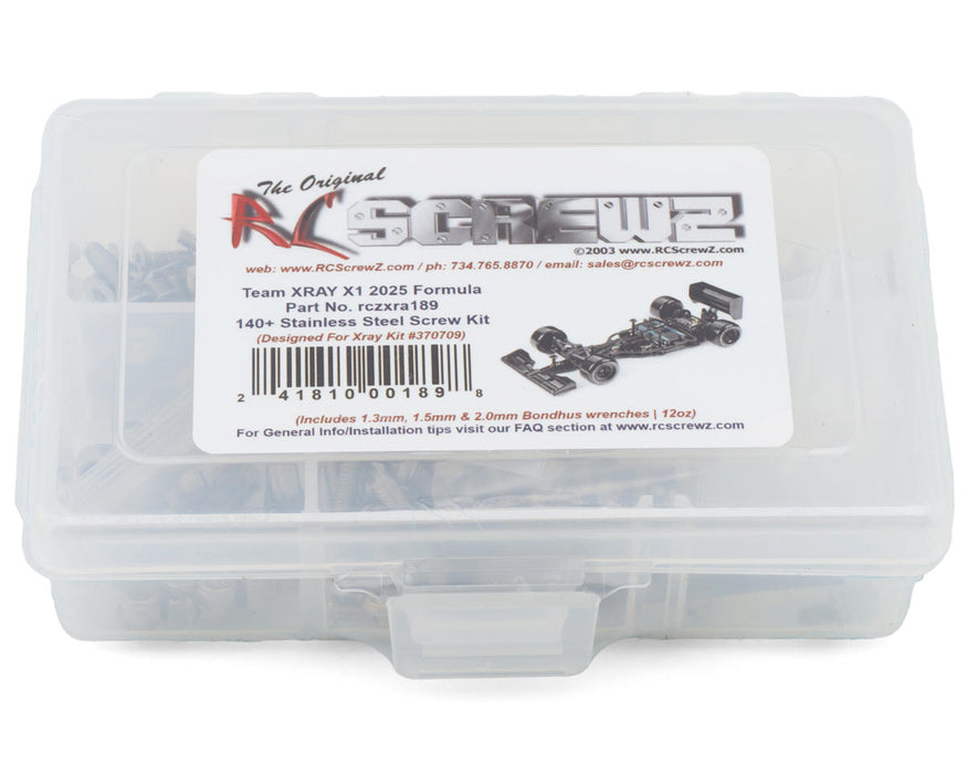 RC Screwz RCZXRA189 Xray X1 '25 Stainless Steel Screws Kit