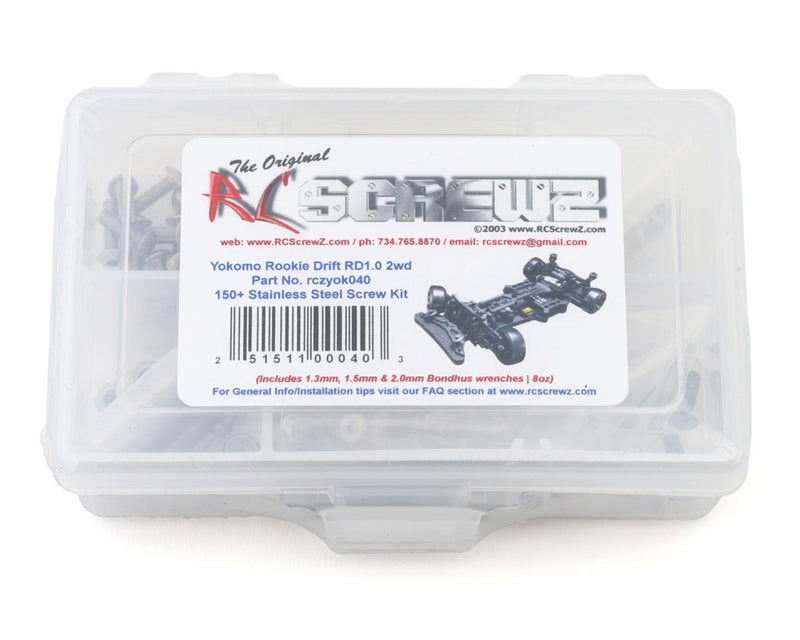 RC Screwz RCZYOK040 Yokomo Rookie Drift RD1.0 1/10 2WD Stainless Steel Screw Kit