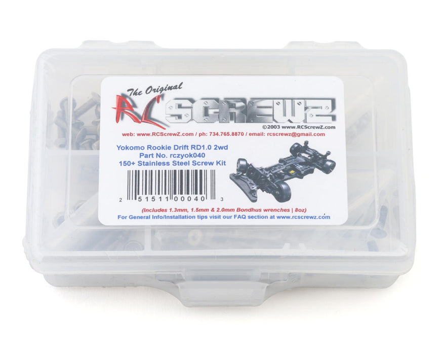 RC Screwz RCZYOK040 Yokomo Rookie Drift RD1.0 1/10 2WD Stainless Steel Screw Kit