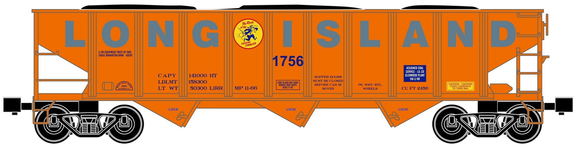 Ready Made Trains (RMT) 66211 O Gauge 70 Ton Hopper Car Long Island LIRR