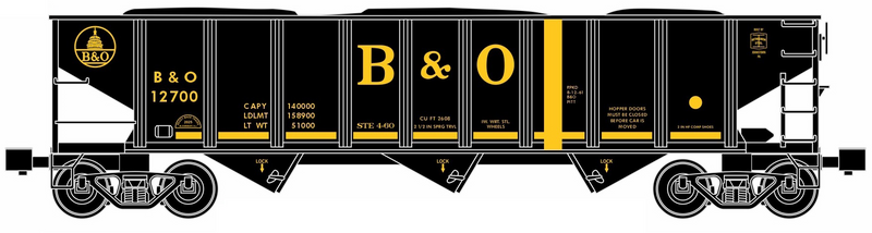 Ready Made Trains (RMT) 66223 O Gauge 70 Ton Hopper Car Baltimore & Ohio B&O