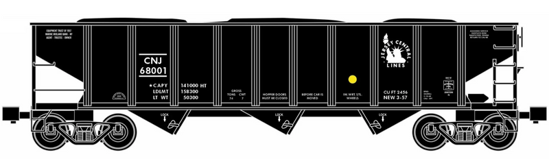 Ready Made Trains (RMT) 66226 O Gauge 70 Ton Hopper Car Jersey Central CNJ
