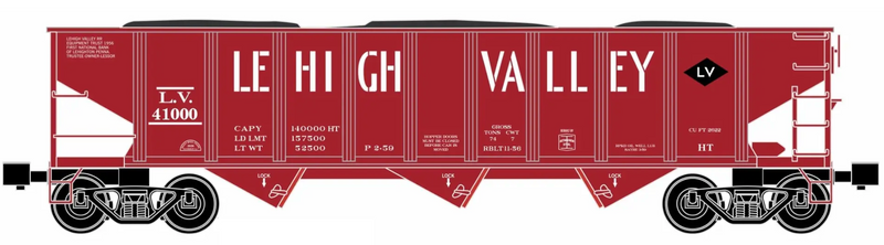 Ready Made Trains (RMT) 66238 O Gauge 70 Ton Hopper Car Lehigh Valley LV