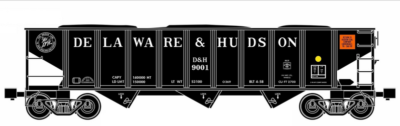 Ready Made Trains (RMT) 66256 O Gauge 70 Ton Hopper Car Delaware & Hudson D&H
