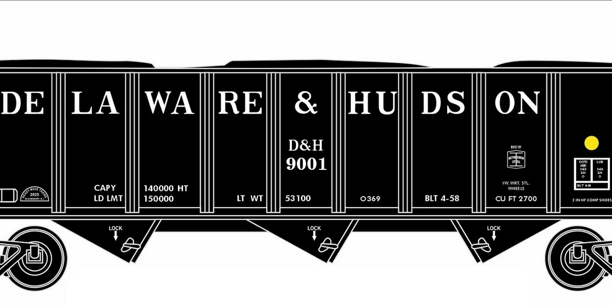 Ready Made Trains (RMT) 66256 O Gauge 70 Ton Hopper Car Delaware & Hud ...