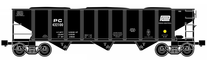 Ready Made Trains (RMT) 66271 O Gauge 70 Ton Hopper Car Penn Central PC