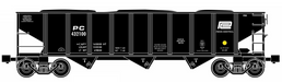 Ready Made Trains (RMT) 66271 O Gauge 70 Ton Hopper Car Penn Central PC