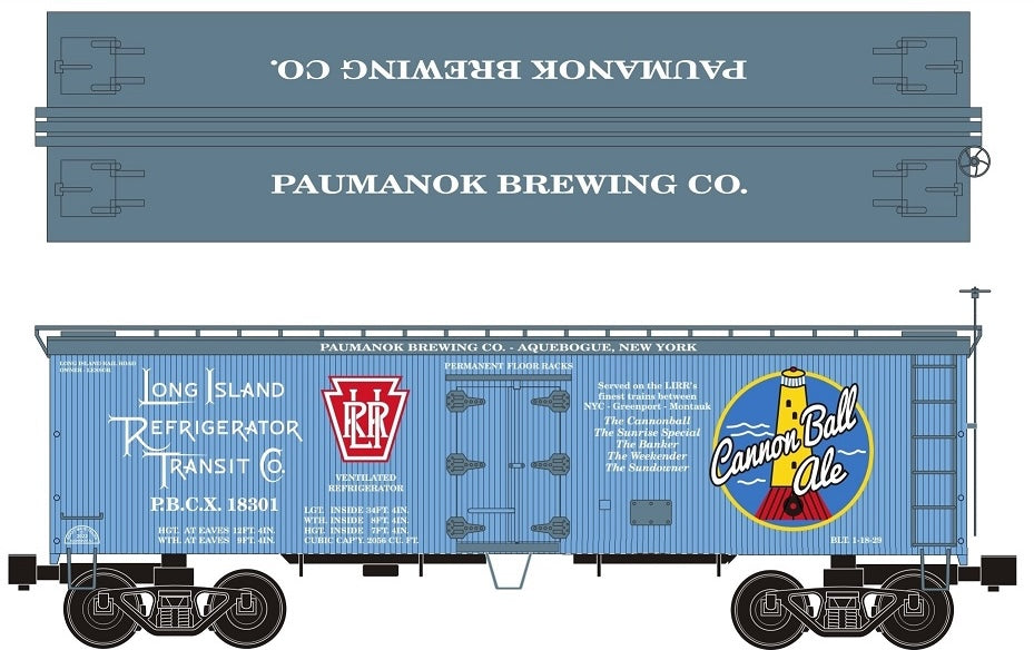 Ready Made Trains (RMT) 86111 O Scale 36' Wood Side Reefer Cannon Ball Beer
