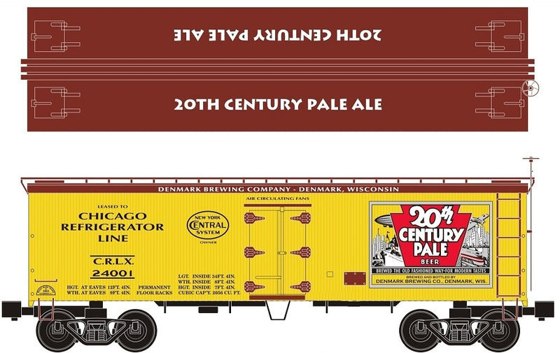 Ready Made Trains (RMT) 86121 O Scale 36' Wood Side Reefer Century Beer