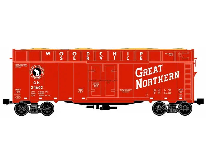 Ready Made Trains (RMT) 86481 O Scale Woodchip Car Great Northern GN (#s Vary)