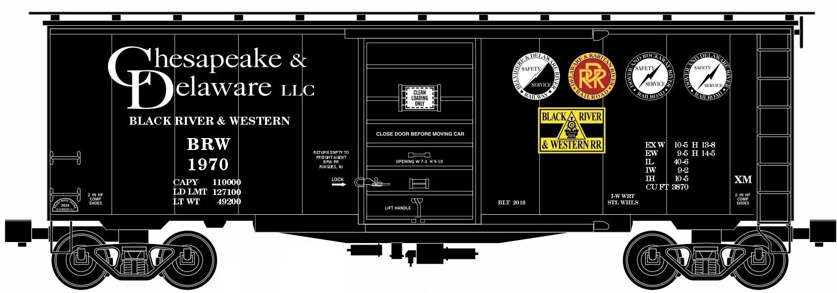 Ready Made Trains (RMT) 964991581 O Gauge Boxcar Chesapeake & Delaware - BR&W
