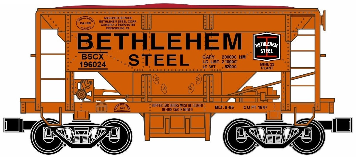 Ready Made Trains (RMT) 96719-7 O Gauge Ore Car Bethlehem Steel - Ebensburg