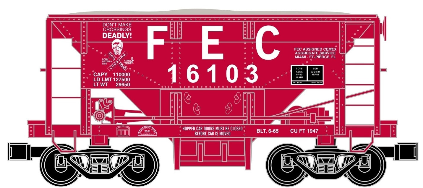 Ready Made Trains (RMT) 96799-04 O Gauge Ore Car Florida East Coast FEC