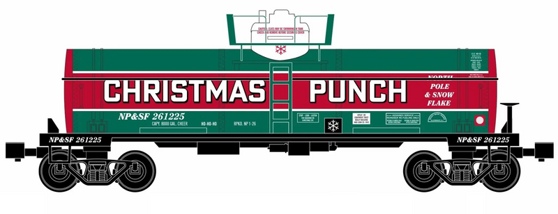 Ready Made Trains (RMT) 968506 O Gauge Single Dome Tank Car Christmas Punch