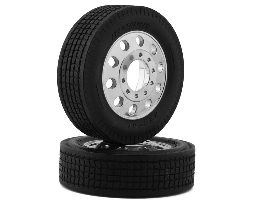 Redcat 25700 Custom Hauler Rear Pre-Mounted Tires on Chrome Wheels (2 Pack)