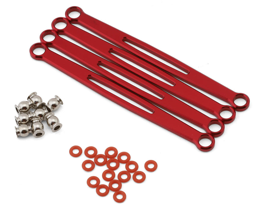 Redcat 30283 Ascent 18 Red Aluminum Rear Upper & Lower Links (4 Pack)