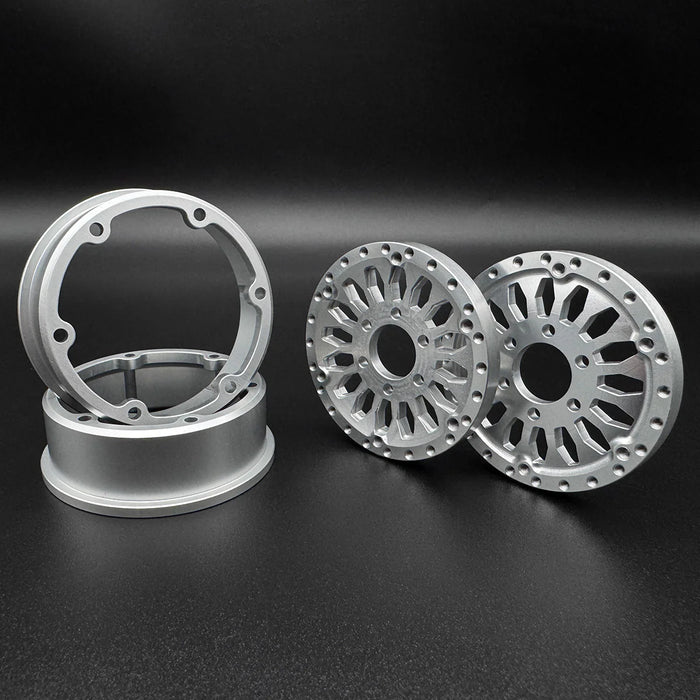 Reefs RC SEHREEFS204 Shield 1.9" Beadlock Off-Road Crawler Wheels with Black Rings and Hardware