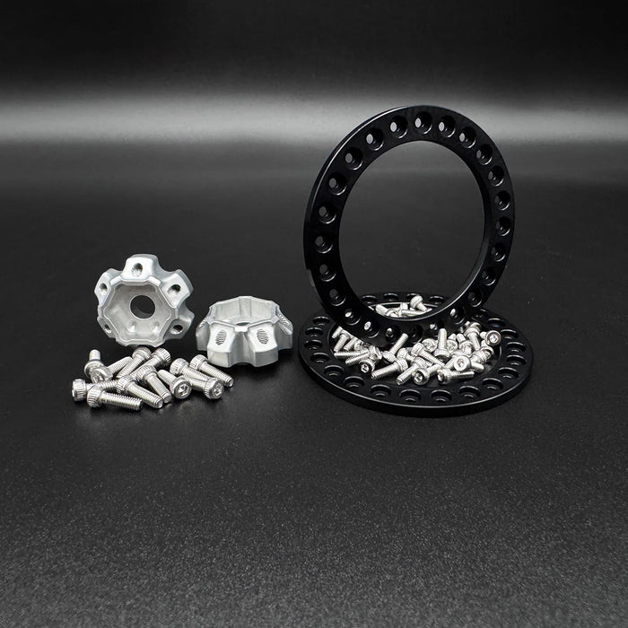 Reefs RC SEHREEFS204 Shield 1.9" Beadlock Off-Road Crawler Wheels with Black Rings and Hardware