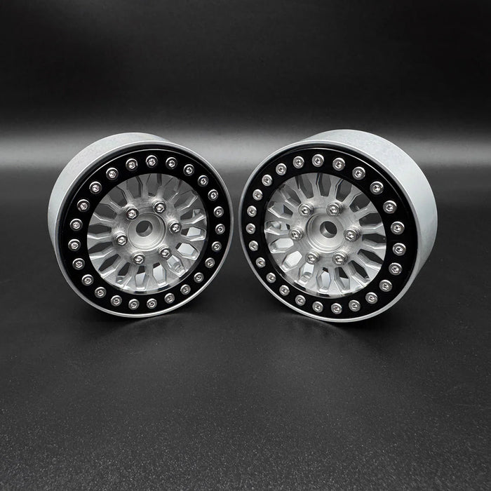 Reefs RC SEHREEFS204 Shield 1.9" Beadlock Off-Road Crawler Wheels with Black Rings and Hardware