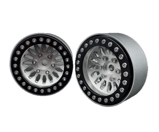 Reefs RC SEHREEFS218 Shield 1.9" Beadlock Deep Dish Off-Road Crawler Wheels with Black Rings and Hardware