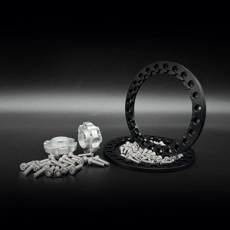 Reefs RC SEHREEFS229 Shield 2.2" Shield Beadlock Off-Road Crawler Wheels with Black Rings and Hardware