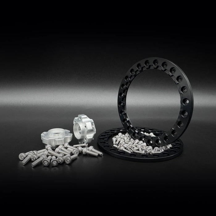 Reefs RC SEHREEFS229 Shield 2.2" Shield Beadlock Off-Road Crawler Wheels with Black Rings and Hardware