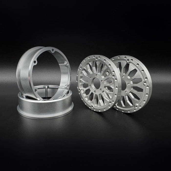 Reefs RC SEHREEFS229 Shield 2.2" Shield Beadlock Off-Road Crawler Wheels with Black Rings and Hardware