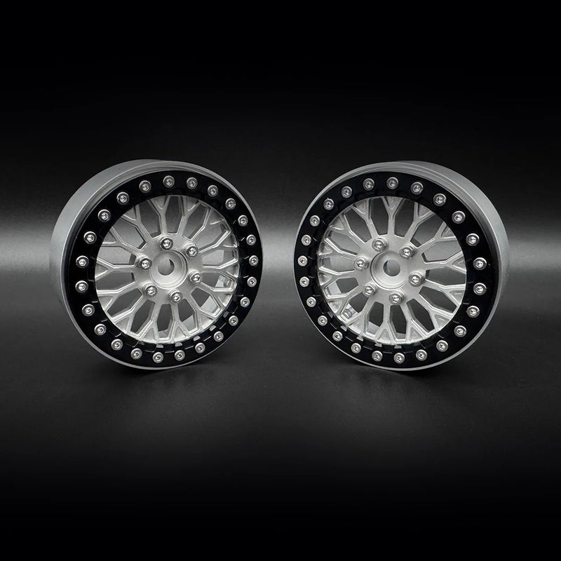 Reefs RC SEHREEFS229 Shield 2.2" Shield Beadlock Off-Road Crawler Wheels with Black Rings and Hardware