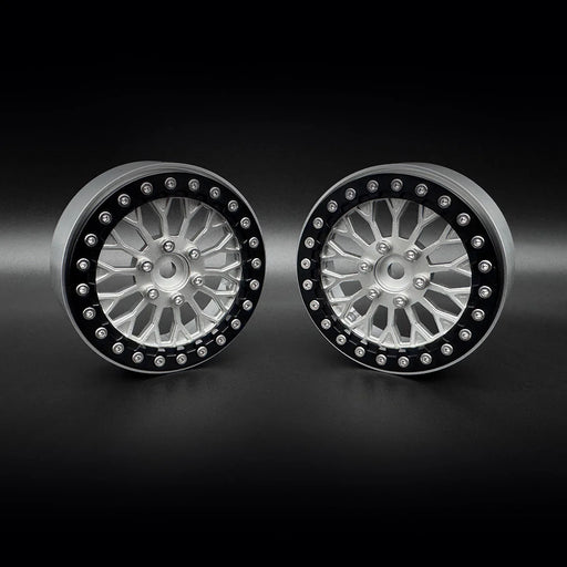 Reefs RC SEHREEFS229 Shield 2.2" Shield Beadlock Off-Road Crawler Wheels with Black Rings and Hardware