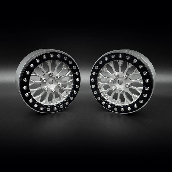Reefs RC SEHREEFS229 Shield 2.2" Shield Beadlock Off-Road Crawler Wheels with Black Rings and Hardware