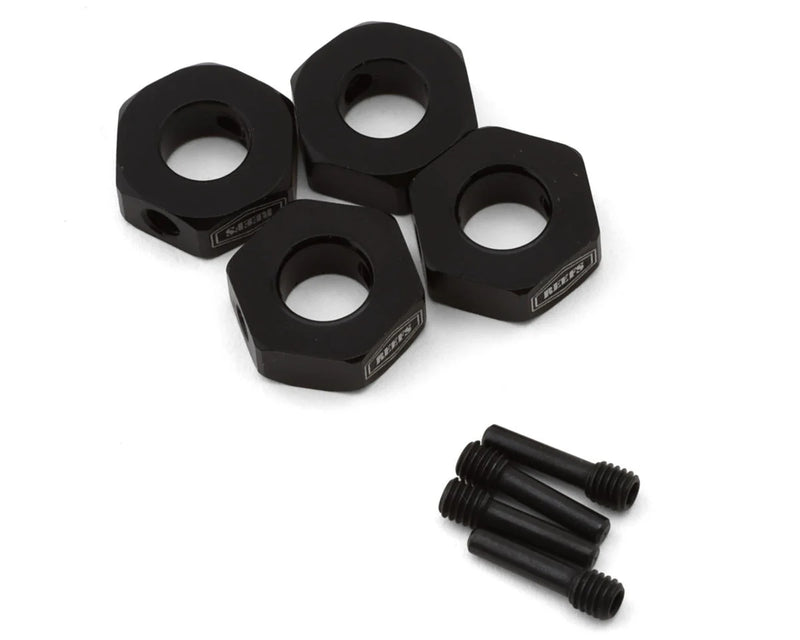 Reefs RC SEHREEFS280 Reefs RC XP10 Plague 12mm Black Aluminum Wheel Hex Adapters (4 Pack)