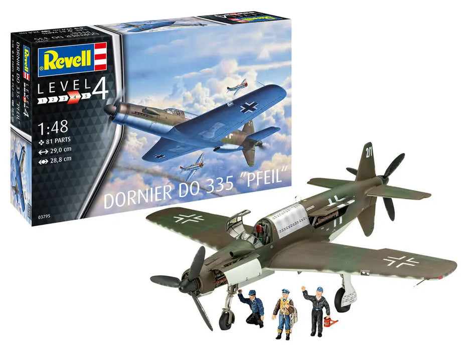 Revell 03795 1/48 Dornier Do 335 "Pfeil" Skill Level 4 Model Aircraft Kit