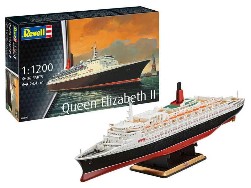 Revell 05806 1/1200 Queen Elizabeth II Ocean Liner Skill Level 4 Model Ship Kit