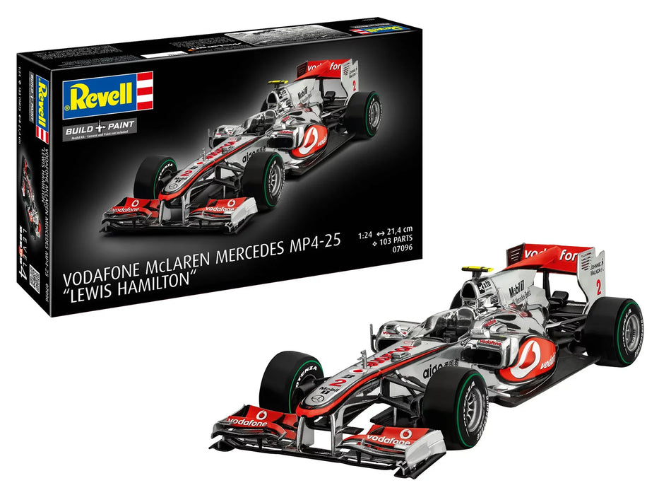 Revell 07096 1/24 #2 Vodafone McLaren Lewis Hamilton F1 Car 103 Piece Build and Paint Model Kit