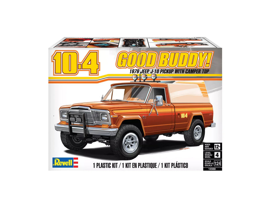 Revell 14568 1/25 1979 Jeep J-10 Pickup with Camper Top "10-4 Good Buddy" Skill Level 4 Model Kit