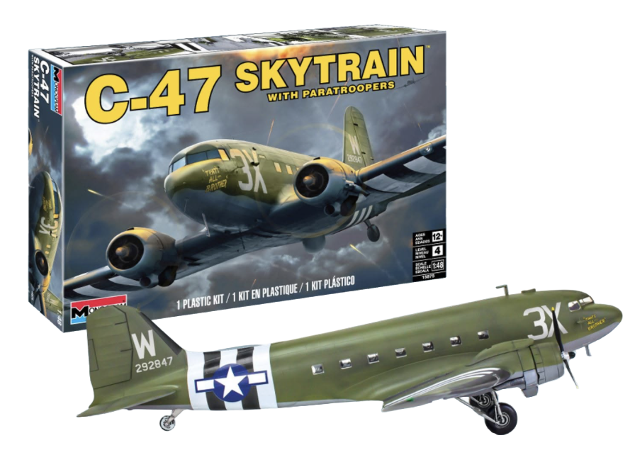 Revell 15875 1/48 C-47 Skytrain Level 4 Plastic Model Aircraft Kit