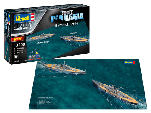 Revell 5668 1/1200 German Bismarck & HMS King George V Diorama Set