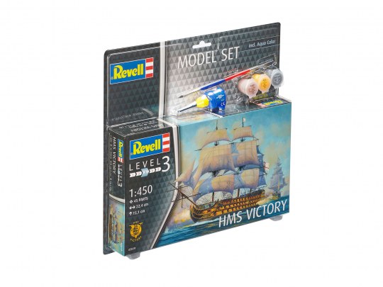 Revell 65819 1/450 HMS Victory Sailing Ship Kit with Glue and Paint