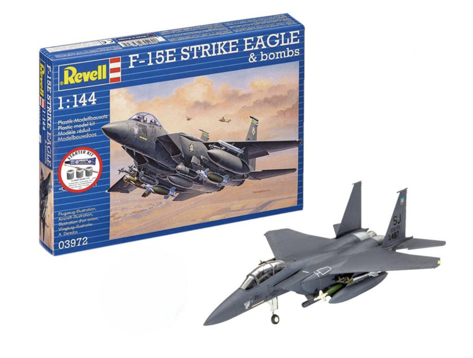 Revell 73972 1/72 F-15e Strike Eagle Skill Level 4 Model Aircraft Starter Kit