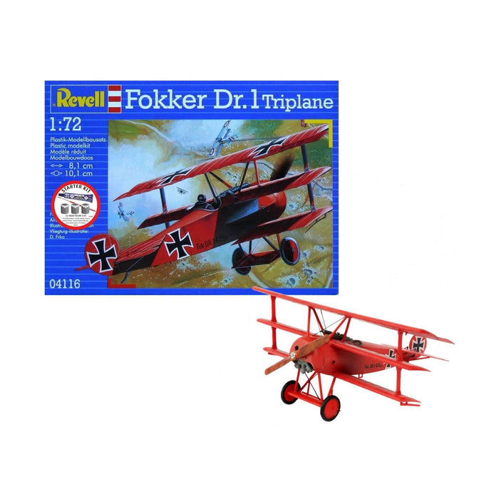 Revell 74116 1/72 Fokker Dr.1 Triplane Skill Level 4 Model Aircraft Starter Kit