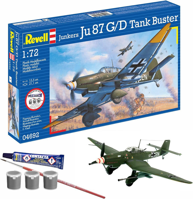 Revell 74692 1/72 Junkers Ju87 G/D Tank Buster Skill Level 5 Model Aircraft Starter Kit