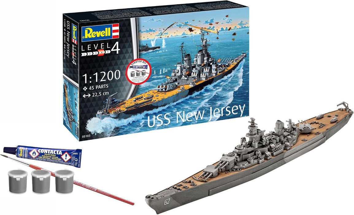 Revell 75183 1/1200 USS New Jersey Skill Level 4 Model Starter Kit