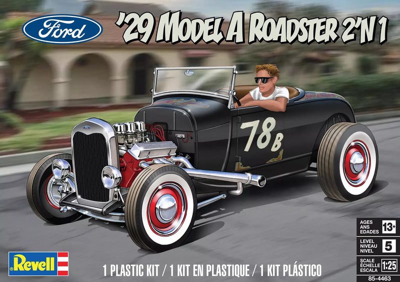 Revell 85-4463 1/25 '29 Ford Model A Roadster 2n1 Model Kit