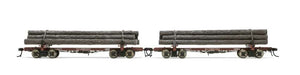 Rivarossi HO Scale HR6627 HO Scale Skeleton Log Car McCloud River 1202/1204 2 Pack