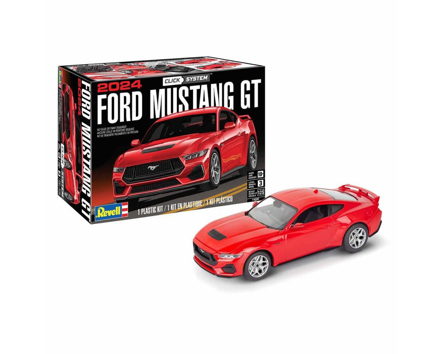 Revell 14586 1/25 Red 2024 Ford Mustang GT EZ Click Plastic Model Kit