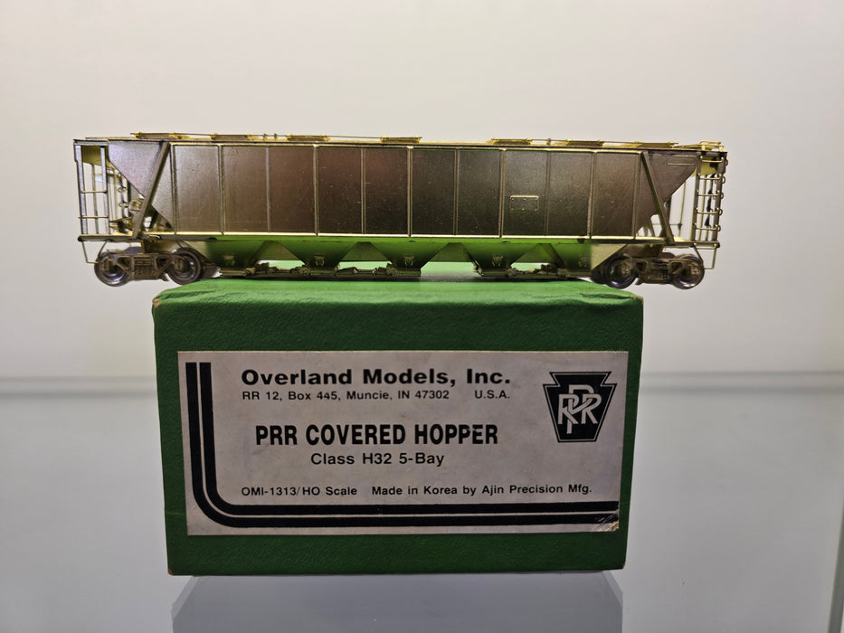Overland 1313 HO Scale PRR H32 5 Bay Covered Hopper - Un-painted Brass