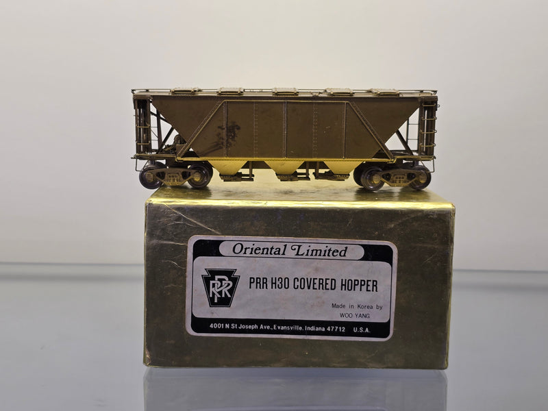Oriental Limited HO Scale Pennsylvania Railroad PRR H30 Covered Hopper - Un-Painted Brass