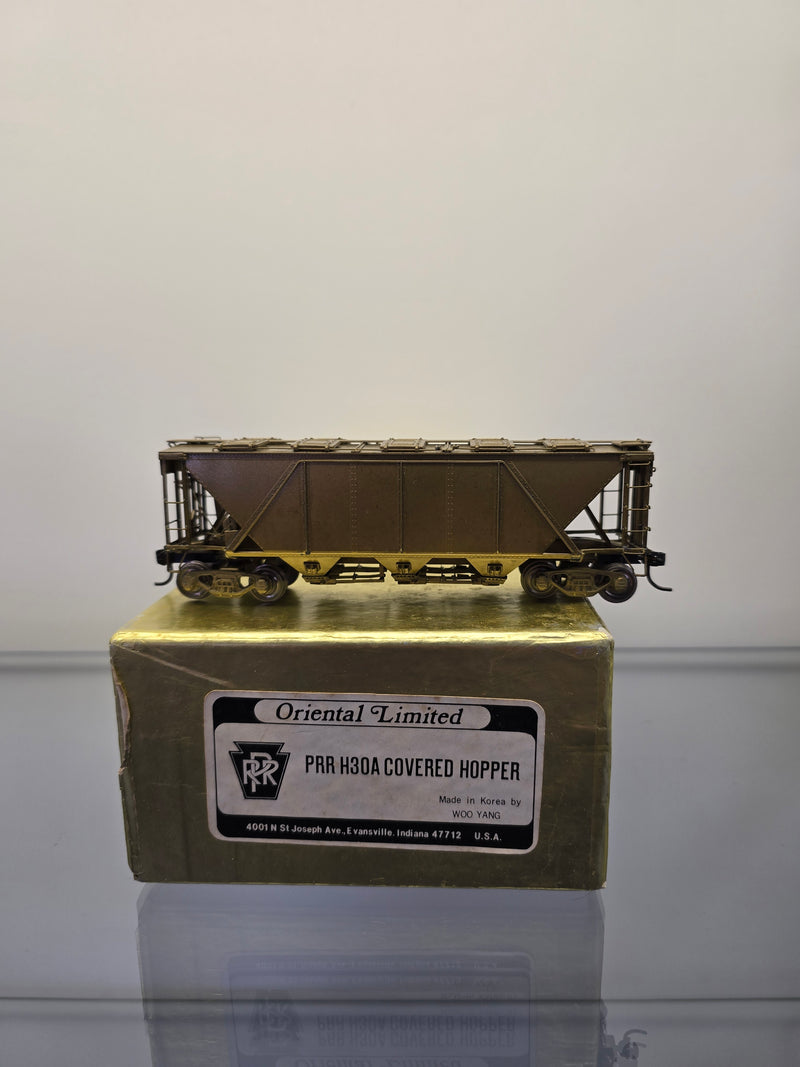 Oriental Limited HO Scale Pennsylvania Railroad PRR H30A Covered Hopper - Un-Painted Brass
