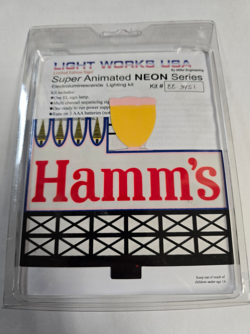 Miller Engineering 883451 Large Hamm's Beer Animated Neon Billboard