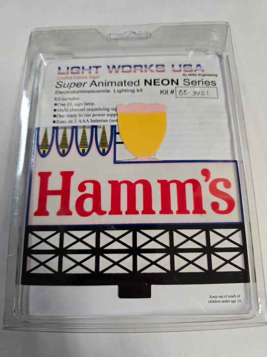 Miller Engineering 883451 Large Hamm's Beer Animated Neon Billboard
